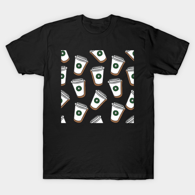 Caffeine Fix Coffee Cups T-Shirt by Lavenderbuttons